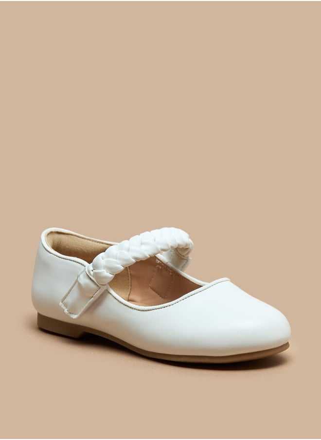 JUNIORS Girls Solid Ballerina Shoes with Hook and Loop Closure  - Image 1