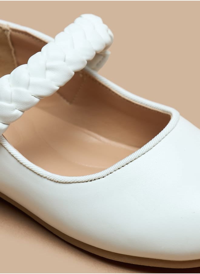 JUNIORS Girls Solid Ballerina Shoes with Hook and Loop Closure  - Image 5