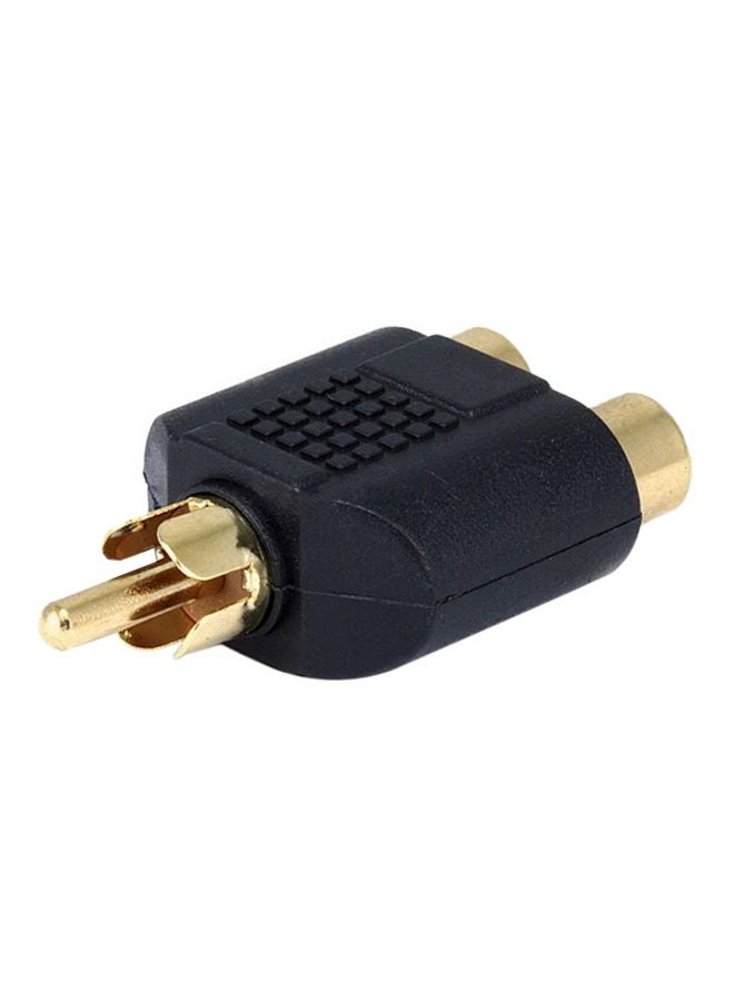 NIBEMINENT RCA Plug To Jack Splitter Adapter Module Black/Gold 