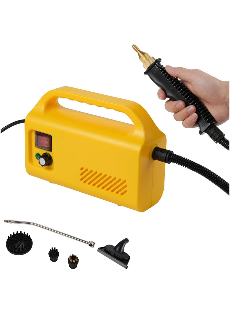 ارواق منظف ​​بخار محمول باليد بقوة 1600 واط، منظف بخاري محمول عالي الضغط مزود بثلاث فرش ومكشطة زجاجية تستخدم للتنظيف العميق للمطابخ وأرضيات الحمامات والنوافذ - Image 1
