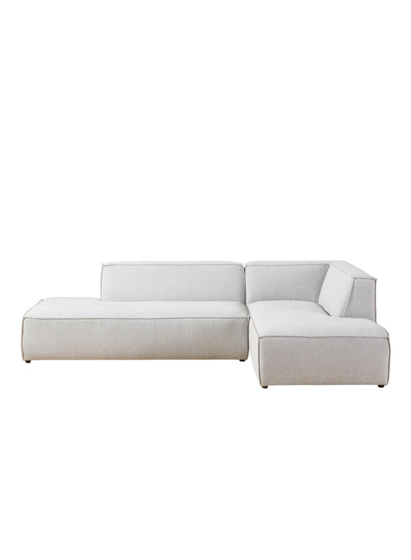 Karnak Luna L-Shape Sectional Velvet Sofa - Light Grey - Image 2