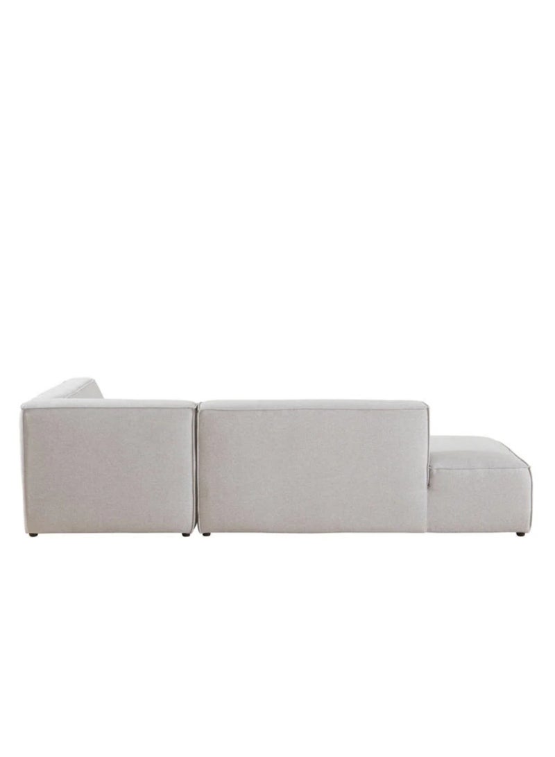 Karnak Luna L-Shape Sectional Velvet Sofa - Light Grey - Image 3
