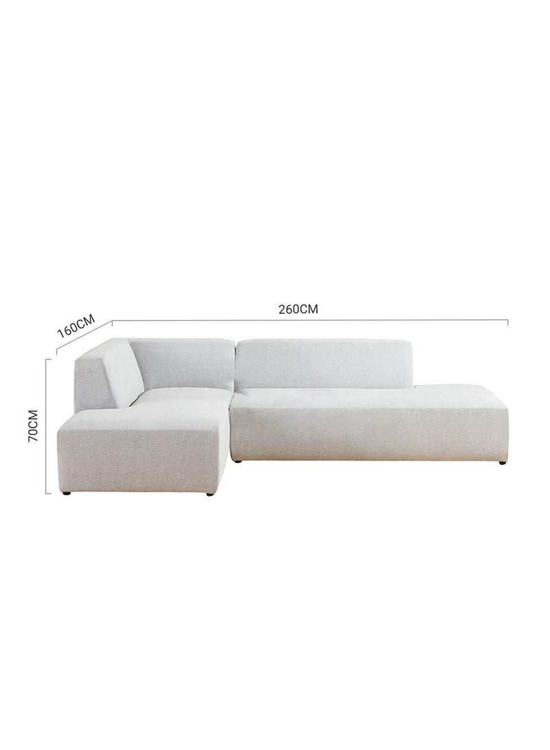 Karnak Luna L-Shape Sectional Velvet Sofa - Light Grey - Image 5