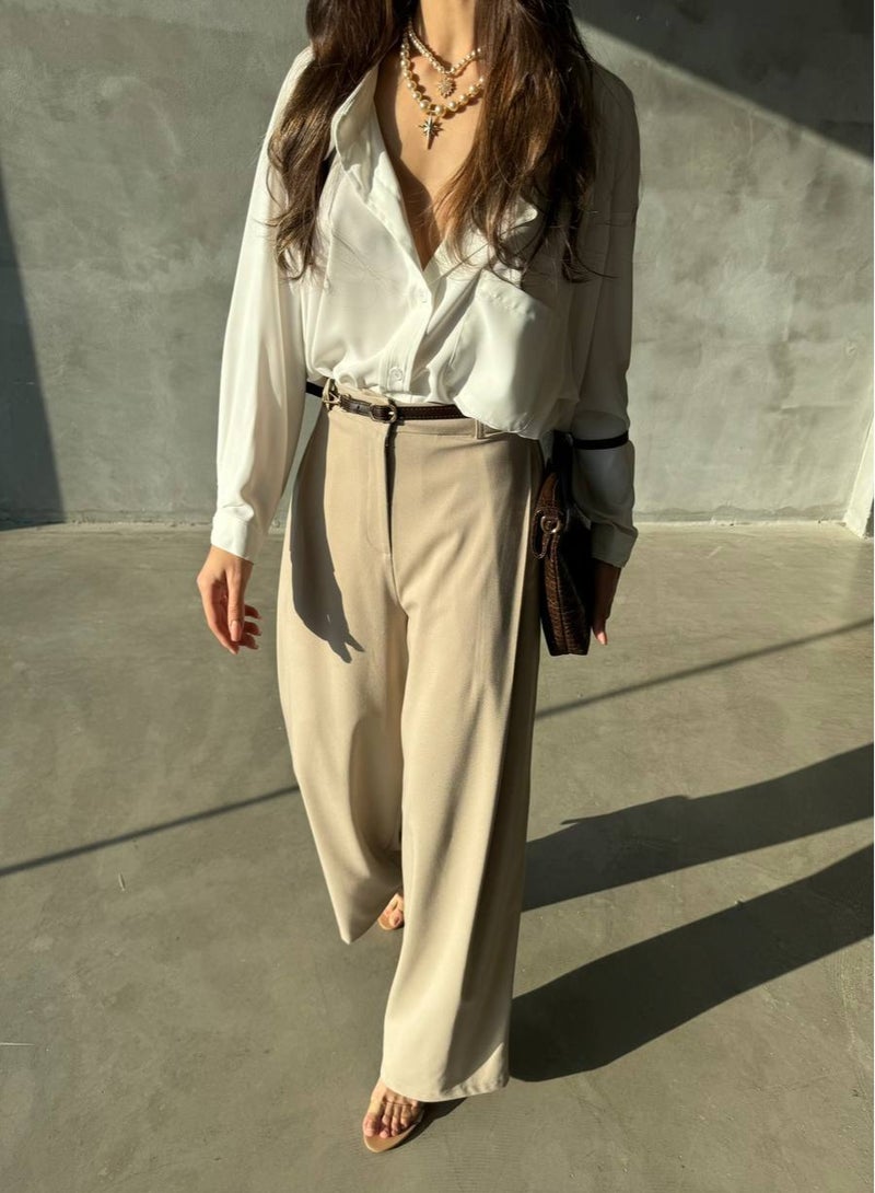 جوي قميص حرير ابيض - Image 3