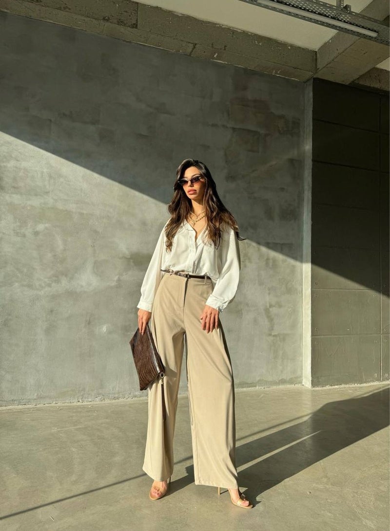 جوي قميص حرير ابيض - Image 1