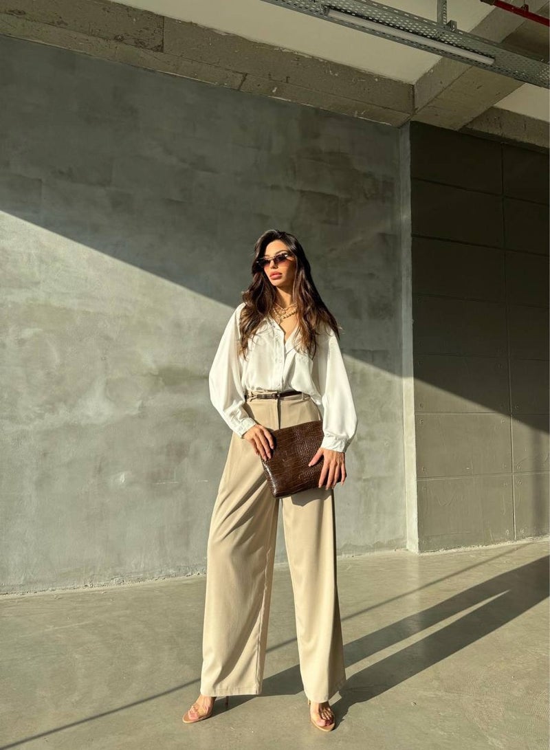 جوي قميص حرير ابيض - Image 2