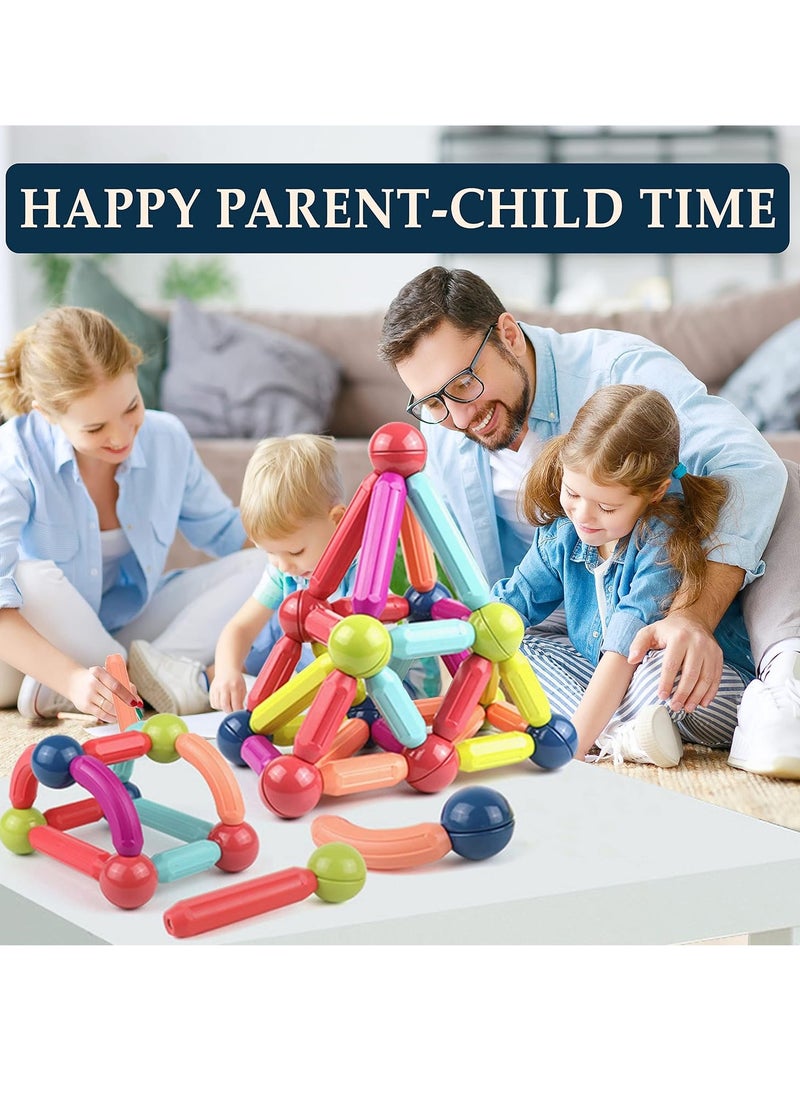 Generic - Magnetic Sticks Building Blocks Toy, 84-Piece Set of Colorful Magnetic Sticks and Balls, Strong Magnetic Design Makes It Easy to Assemble and Disassemble, Helps Develop Fine Motor Skills and Logical Thinking, Build 3D Shapes and Structures, Support Early Learning, Develop Creative Problem Solving Skills, Individual or Group Play, Perfect as an Educational Gift for Birthdays and Special Occasions - Image 1