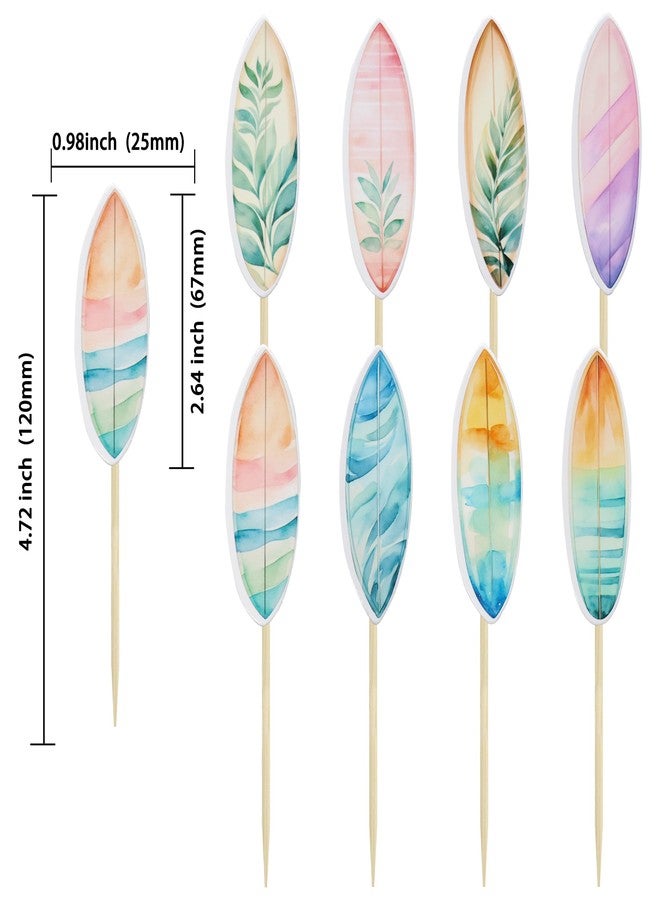 Ephlyn 40Pcs Surfboard Cupcake Toppers Surfboard Beach Cake Decorations Picks Surfboard Mini Accents for Swimming Pool Summer Beach Party Luau Birthday Baby Shower Party Supplies - Image 2