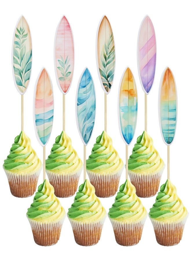 Ephlyn 40Pcs Surfboard Cupcake Toppers Surfboard Beach Cake Decorations Picks Surfboard Mini Accents for Swimming Pool Summer Beach Party Luau Birthday Baby Shower Party Supplies - Image 1