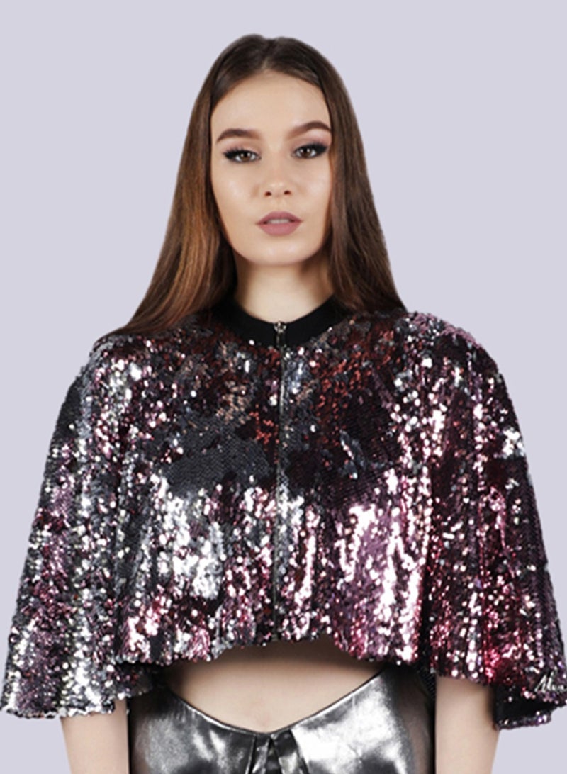 NIVA FASHION HOUSE Grace Sequin top and Metallic Shorts  - Image 4