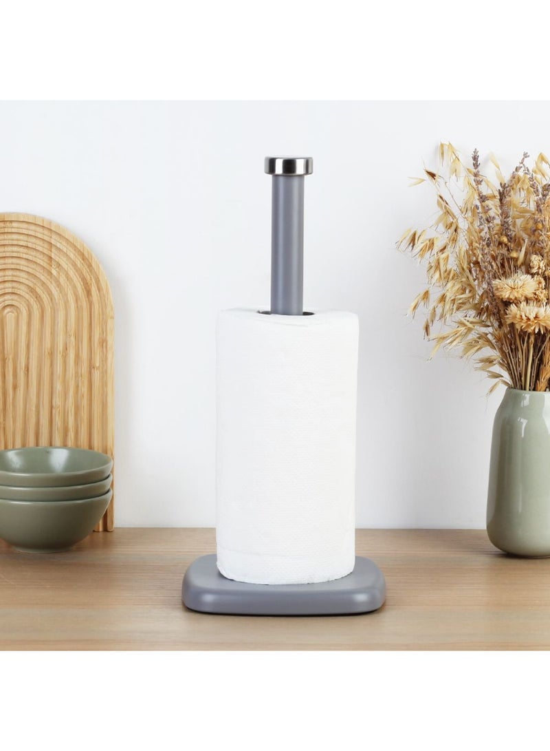 DANUBE HOME حامل مناديل جرافitas - حامل مناديل مطبخ متين، مقاوم للصدأ، تصميم موفر للمساحة، مثالي للمنزل، الحمام، وتنظيم المطبخ بكفاءة L16 X W16 X H34.5 سم رمادي - Image 1