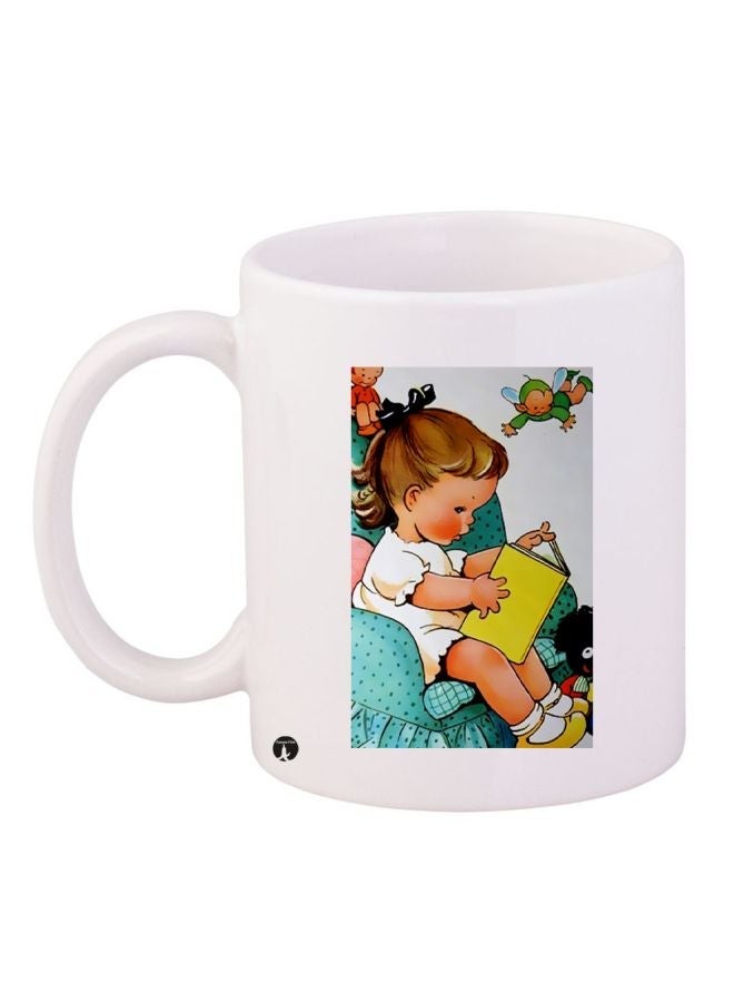 RYN Baby Girl Printed Coffee Mug White/Green/Brown 11ounce