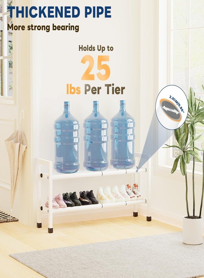 Mavivegue Expandable Shoe Rack, 2-Tier 19"-43.3" Adjustable Shoe Rack for Closet,Hall Entryway,Front Door,Garage, Sturdy Steel Space-Saving Rack, White - Image 4