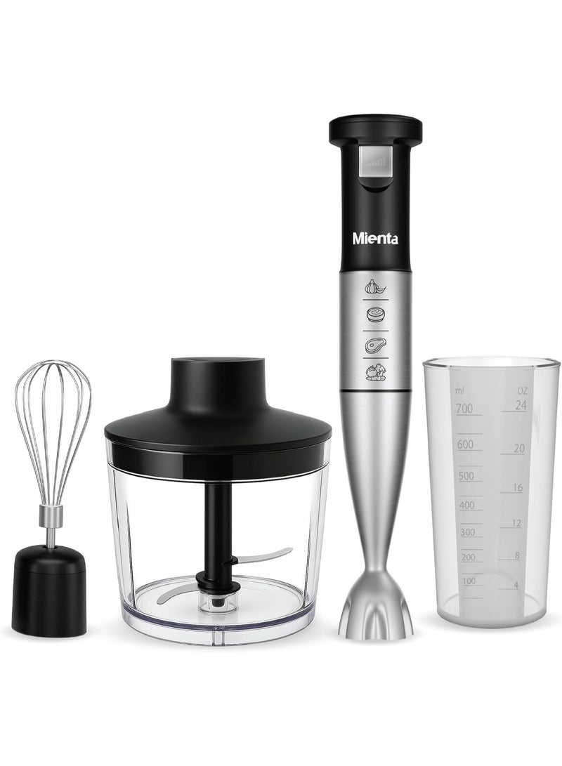 ميانتا خلاط Mienta يدوي بقوة 1000 وات سعة المفرمة و بولة 700 مل - ستانلس - HB111735A - Image 2
