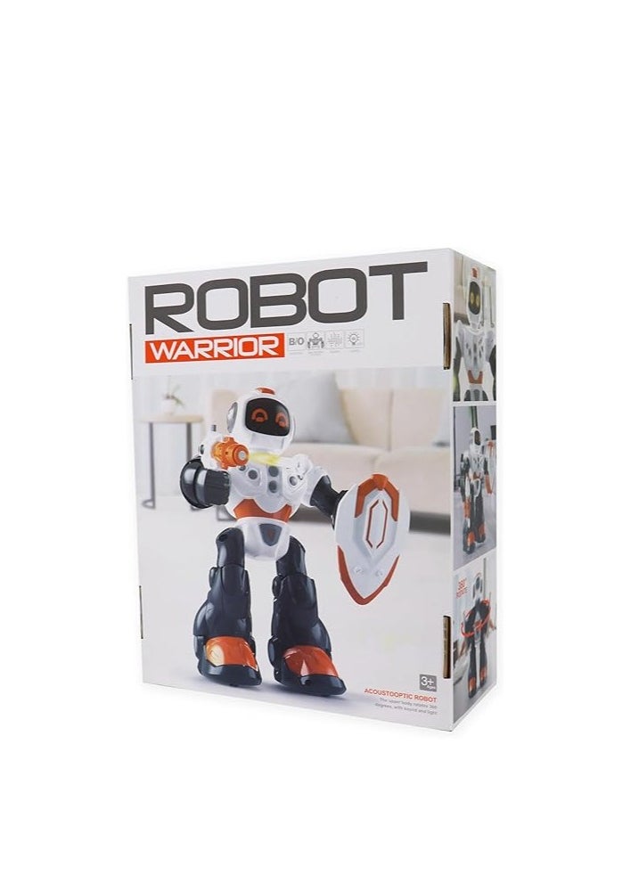 Robot Warrior with armour upper body rotates 360° Robot Toy Sound Cartoon Toy Robot with lights and music  - Image 1