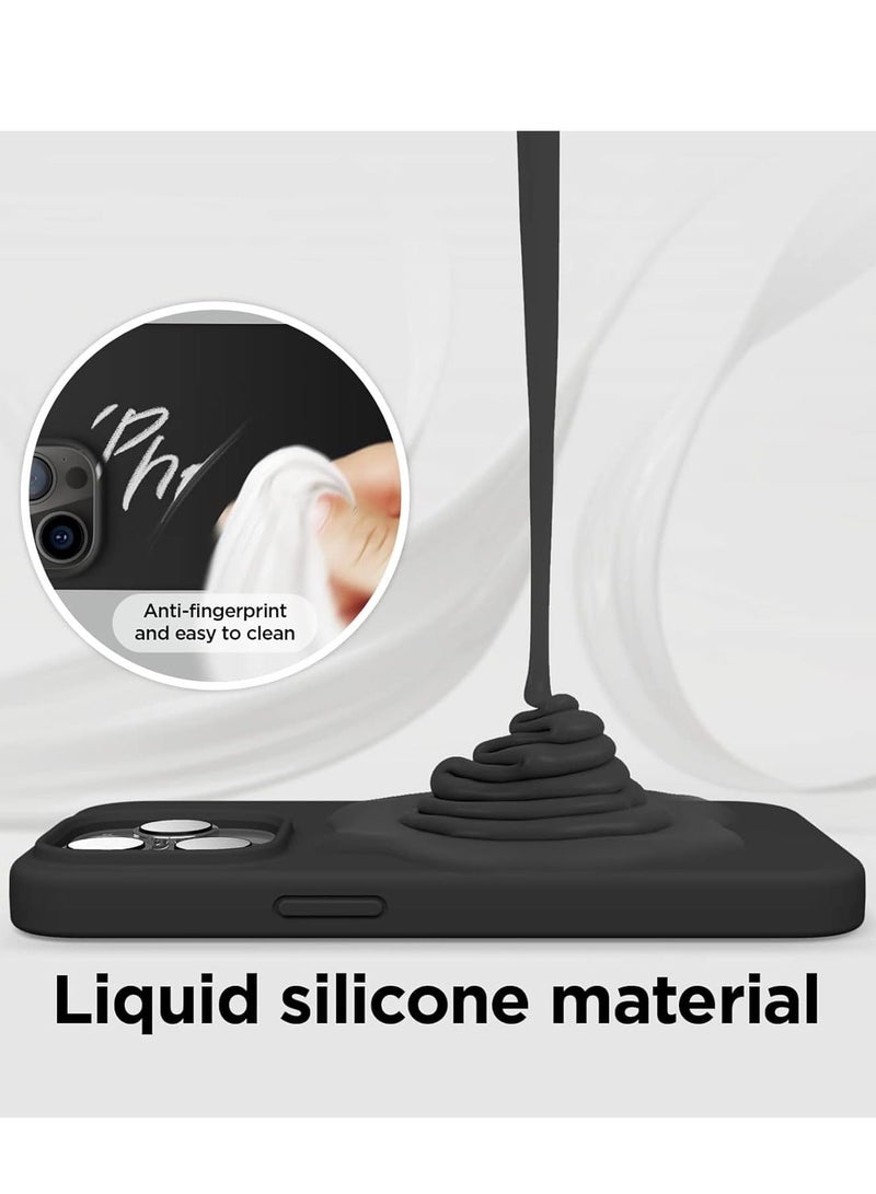 Raxoom [3-in-1] iPhone 15 Pro Max Case Bundle â€“ Black Liquid Silicone Shockproof Cover with 9H Tempered Glass Screen Protector - Image 2