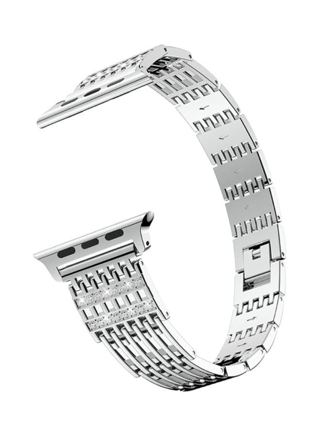 NIBEMINENT Replacement Band For Apple Watch Series 4 44mm Silver - Image 1