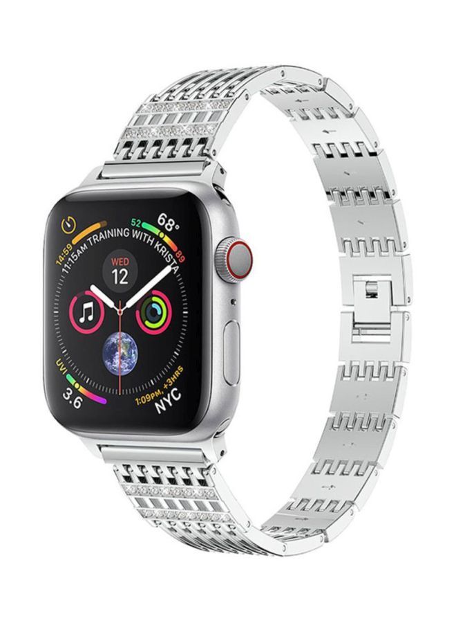 NIBEMINENT Replacement Band For Apple Watch Series 4 44mm Silver - Image 3