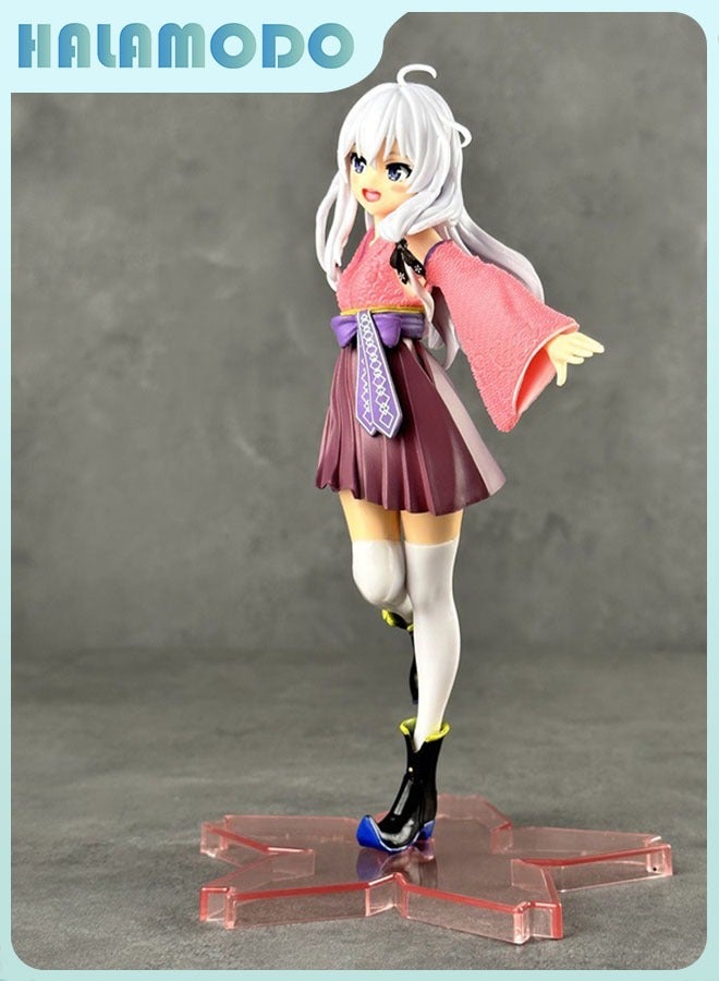 هالامودو يرتدي كيمونو إيلينا إيلينا جولة ، إزهار الكرز التماثيل المزخرفة ، ومناسبة ل 20 سم إعدادات سطح المكتب الساحرة - Image 4