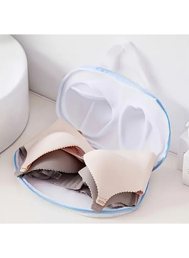 White Heavy Duty Mesh Laundry Bag With Zipper For Bras Underwear Anti Tangle - Image 1