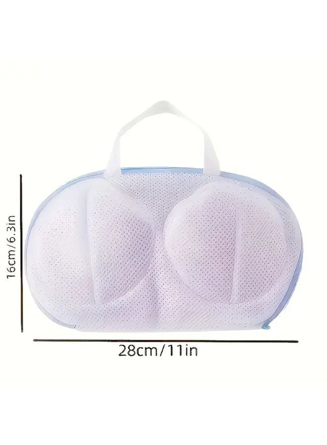 White Heavy Duty Mesh Laundry Bag With Zipper For Bras Underwear Anti Tangle - Image 2