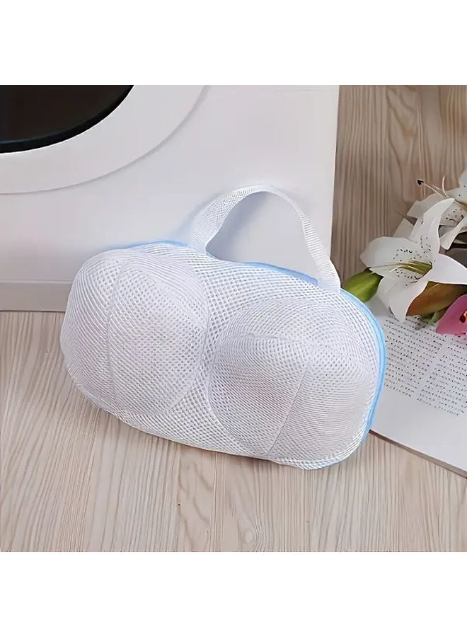 White Heavy Duty Mesh Laundry Bag With Zipper For Bras Underwear Anti Tangle - Image 4