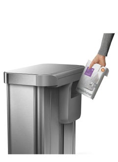 simplehuman 58 Liter / 15.3 Gallon Rectangular Hands-Free Dual Compartment Recycling Kitchen Step Trash Can with Soft-Close Lid, Brushed Stainless Steel  - Image 4