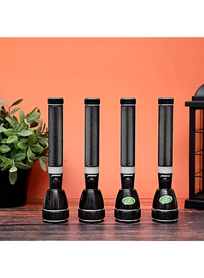 Olsenmark Rechargeable LED Flashlight 4PC Super Bright CREE XPE LED Torch Light 1500 Distance Range Powerful Torch for Camping Hiking Trekking Outdoor. - Image 1