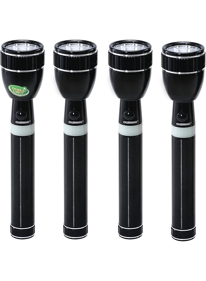 Olsenmark Rechargeable LED Flashlight 4PC Super Bright CREE XPE LED Torch Light 1500 Distance Range Powerful Torch for Camping Hiking Trekking Outdoor. - Image 2