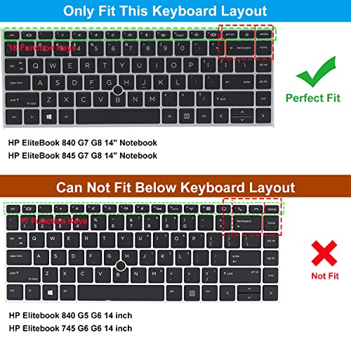CaseBuy Keyboard Cover for HP EliteBook 840 G7 G8 14" Notebook, HP EliteBook 845 G8 G7 14" Notebook Keyboard Protector Skin Accessories, Pink - Image 2
