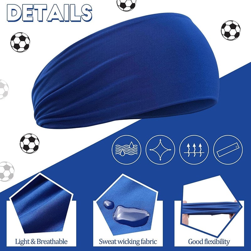 HZYH Boys Headbands - 12 Pieces Kids Sweatbands for Sports, Toddler Soft Athletic Wicking Elastic Hairband for Girls and  Boys - Image 2