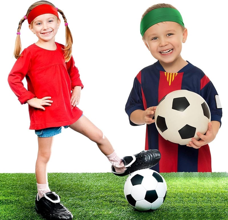 HZYH Boys Headbands - 12 Pieces Kids Sweatbands for Sports, Toddler Soft Athletic Wicking Elastic Hairband for Girls and  Boys - Image 4