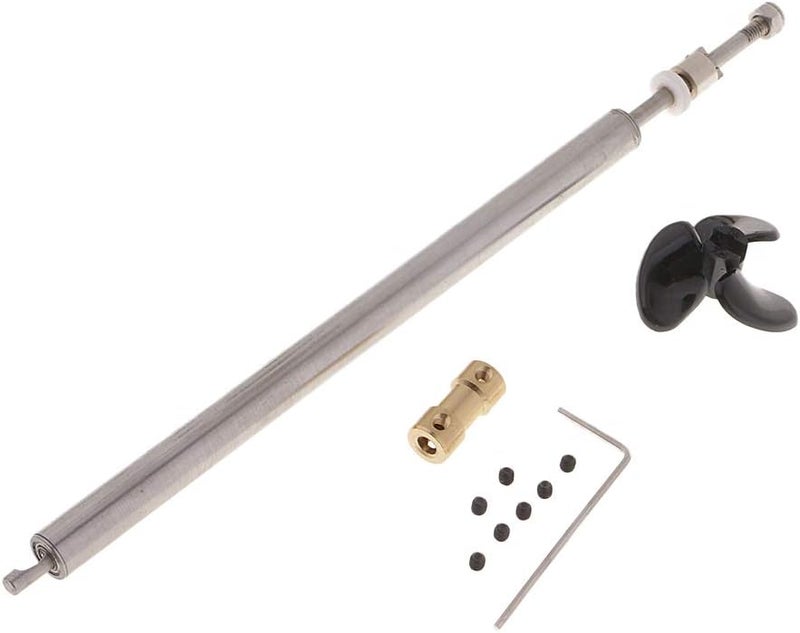 klarako RC Boat Parts Set Shaft Kit R 3mm Shaft+ Sleeve+ Propeller + Coupler Joint - for 2mm motor shaft, 8x8x200mm - Image 1
