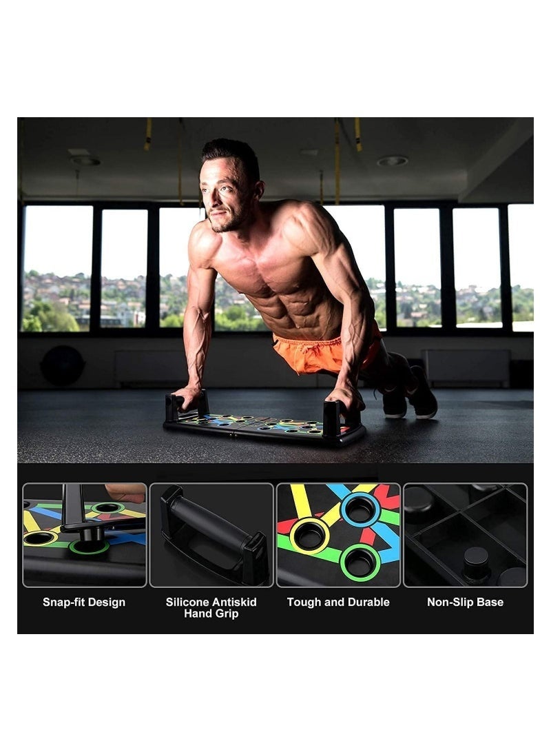 Bukela Push Up Board  Push up Stand Fitness Portable Push Up Board System, 14 in 1 Body Building Exercise Tools Workout Push Up Stands, Push Up Workout Board Training System for Men Women (Black) - Image 5