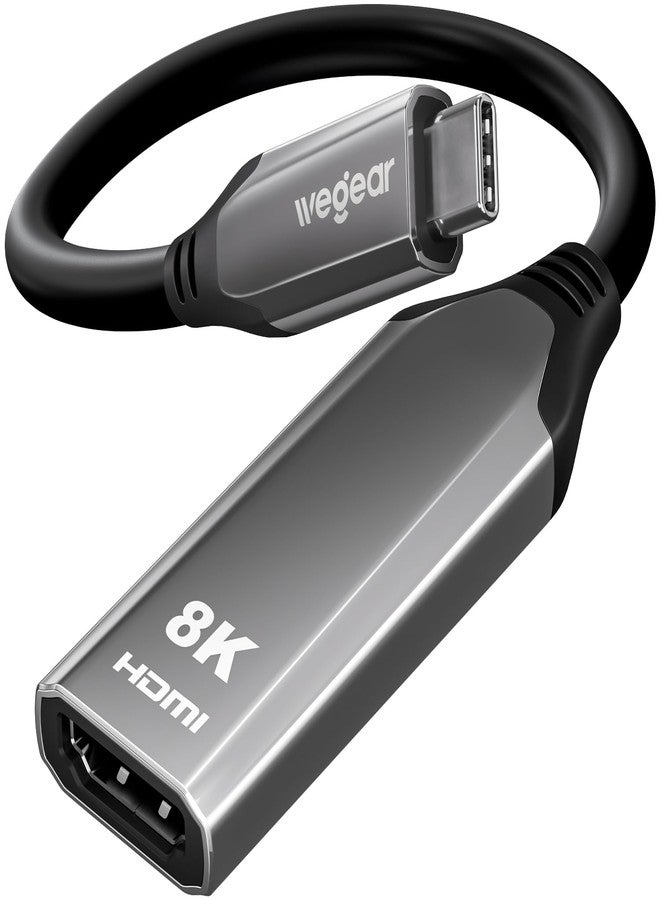 wegear USB C to HDMI Adapter 8K@60Hz, Type C to HDMI Converter 4K@144Hz [Thunderbolt 3/4 Compatible] - Supports 48Gbps, HDR10, Dolby Vision, Adapter HDMI for iPhone 16/15, S23, Laptops, Tablets (8K) - Image 1
