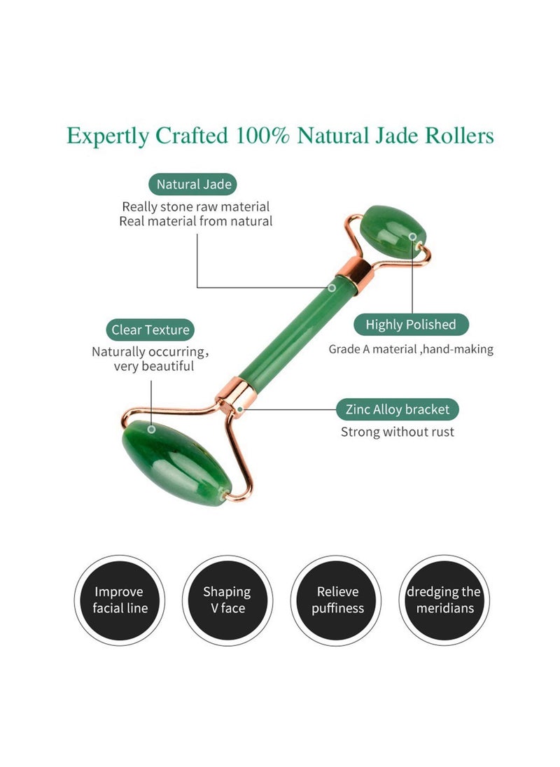 ZIRAK Zirak Face Roller and Massage Stone for Skin care Natural Healing Jade Quartz Stone for Microcirculation HandmadeCrafted Facial Massager Skin Tool for Anti Aging Skincare Green  - Image 5