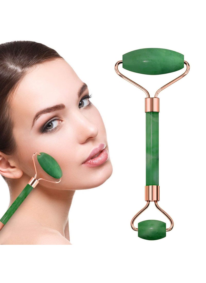 ZIRAK Zirak Face Roller and Massage Stone for Skin care Natural Healing Jade Quartz Stone for Microcirculation HandmadeCrafted Facial Massager Skin Tool for Anti Aging Skincare Green  - Image 1
