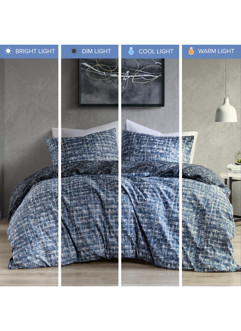 Comfort Spaces Comfort Spaces Twin Duvet Cover Set - Blue Dorm Bedding for All Season  Ultra Soft 2 Pieces Reversible Duvet Cover with 1 Matching Sham  Button Closure  Machine Washable  Twin/Twin XL  - Image 5
