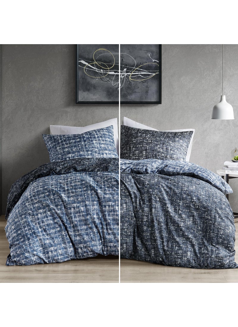 Comfort Spaces Comfort Spaces Twin Duvet Cover Set - Blue Dorm Bedding for All Season  Ultra Soft 2 Pieces Reversible Duvet Cover with 1 Matching Sham  Button Closure  Machine Washable  Twin/Twin XL  - Image 1