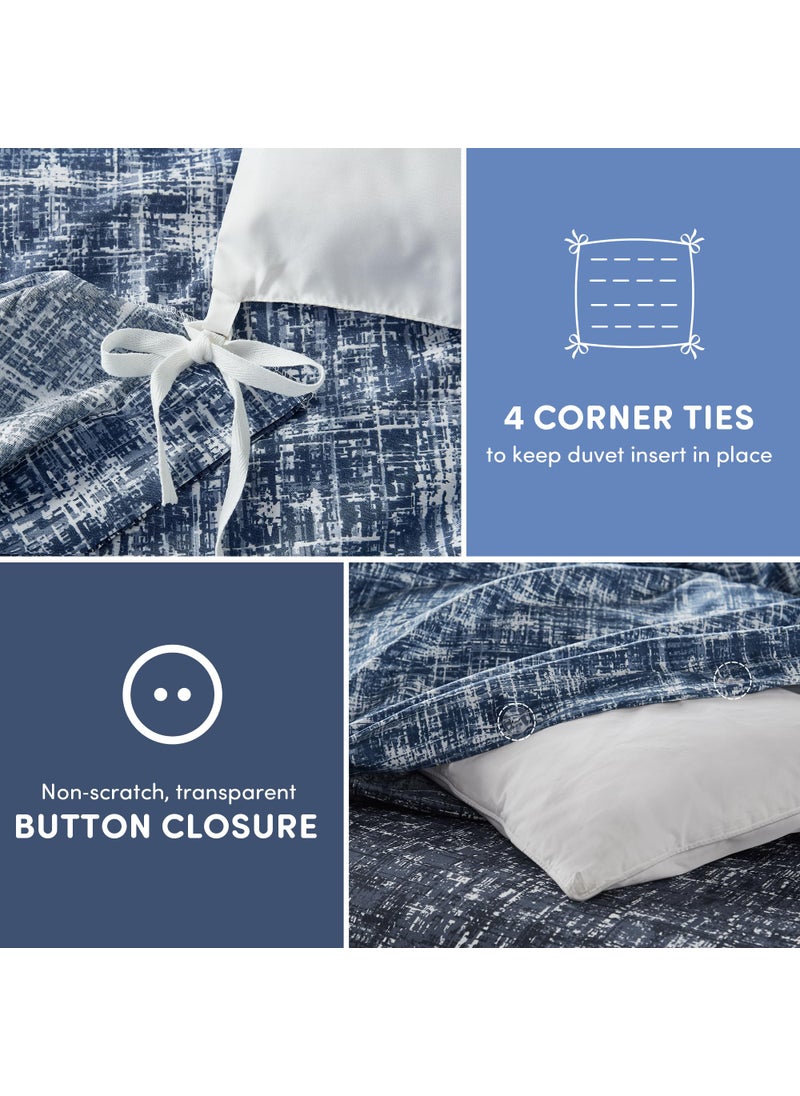 Comfort Spaces Comfort Spaces Twin Duvet Cover Set - Blue Dorm Bedding for All Season  Ultra Soft 2 Pieces Reversible Duvet Cover with 1 Matching Sham  Button Closure  Machine Washable  Twin/Twin XL  - Image 4