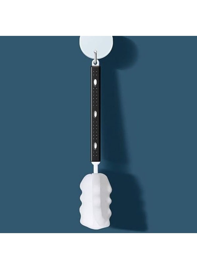 Flavoma Plastic Sponge Bottle Cleaner Brush (Pack of 1) | Height Adjustable 31cm-42cm | Long Handle for Baby Bottle, Water Bottle, Containers, Vase and Glass Bottle Cleaner - Image 2