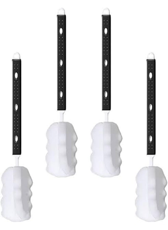 Flavoma Plastic Sponge Bottle Cleaner Brush (Pack of 1) | Height Adjustable 31cm-42cm | Long Handle for Baby Bottle, Water Bottle, Containers, Vase and Glass Bottle Cleaner - Image 1