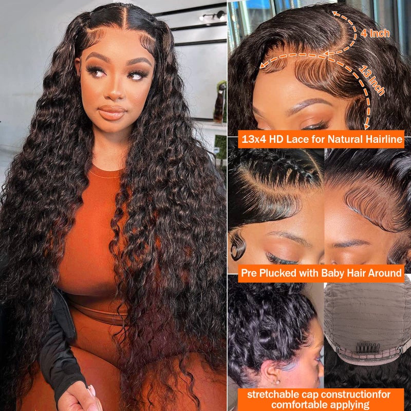 AISI Real Hair Wigs 180% Density Brazilian Wet and Wavy Lace Frontal (20 Inch) - Image 3