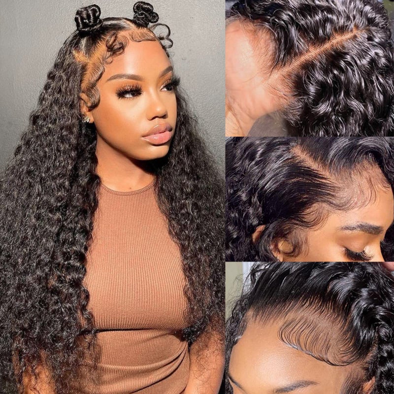 AISI Real Hair Wigs 180% Density Brazilian Wet and Wavy Lace Frontal (20 Inch) - Image 1