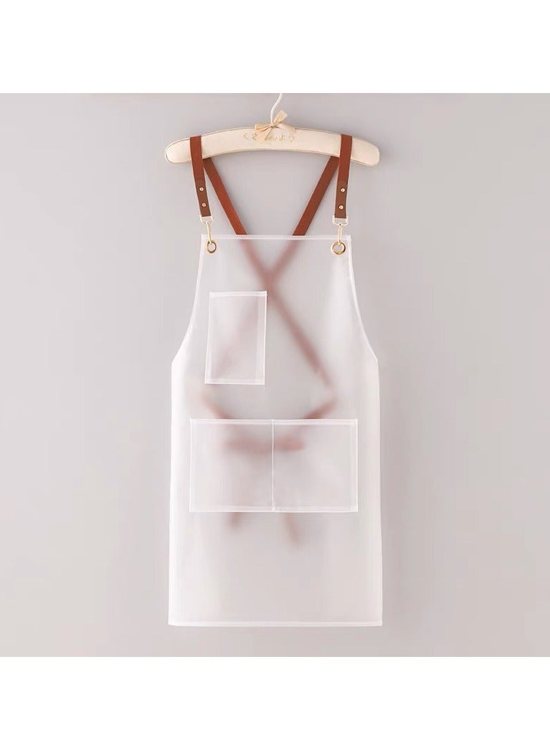 general 2-Piece Waterproof & Oil-Resistant Apron - White with Upper/Lower Pockets - Kitchen, Pet Grooming, Salon Unisex Workwear - Image 2