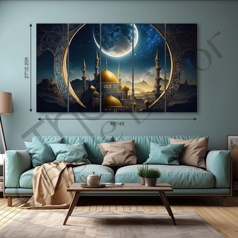 The Castle Decor Islamic painting with frame Big Size 27x48 Wall art for living roomBedroomDrawing roomHotelsWooden Framed494 - Image 3