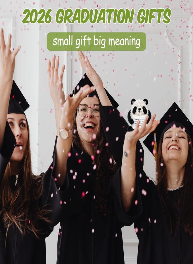 باندا كروشيه صغيرة مضحكة من MHSMHL، هدية تخرج 2026 لها وله، هدايا تخرج من الجامعة والثانوية والإعدادية، دب باندا مصنوع يدويًا كحيوان دعم عاطفي لخريجي 2026 - Image 5