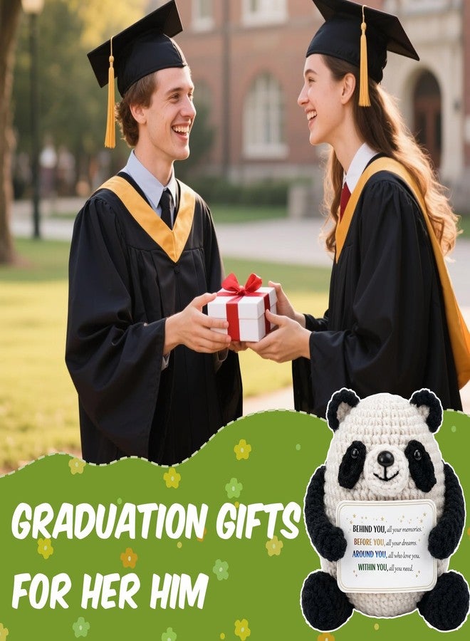 باندا كروشيه صغيرة مضحكة من MHSMHL، هدية تخرج 2026 لها وله، هدايا تخرج من الجامعة والثانوية والإعدادية، دب باندا مصنوع يدويًا كحيوان دعم عاطفي لخريجي 2026 - Image 4