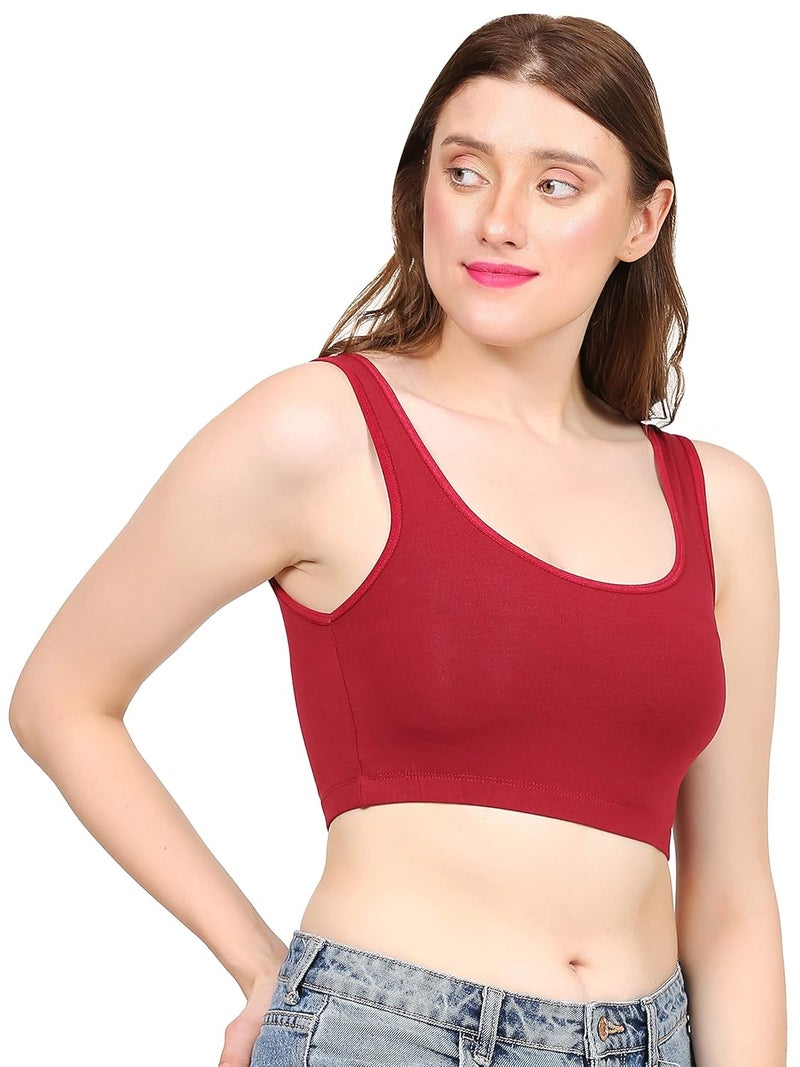 Mysha Cotton Full Coverage Non Padded Wire Free Air Sports Bra for Women (Pack of 2) - Image 4