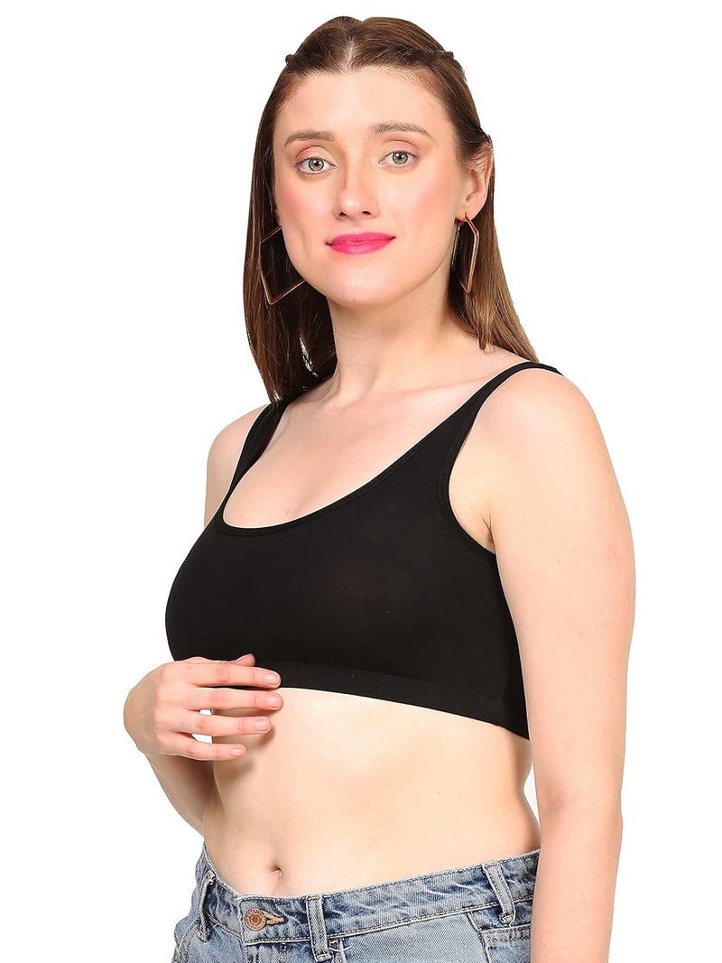 Mysha Cotton Full Coverage Non Padded Wire Free Air Sports Bra for Women (Pack of 2) - Image 3
